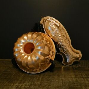 Copper Bundt and Fish Molds